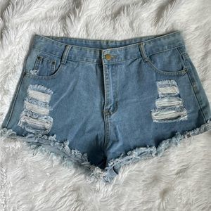 Shein Ripped Jean Shorts XL